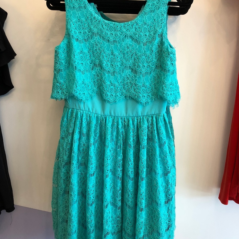 Teal Lace Dress